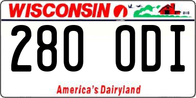 WI license plate 280ODI