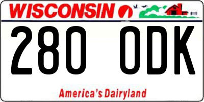 WI license plate 280ODK