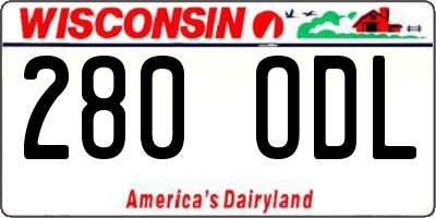 WI license plate 280ODL