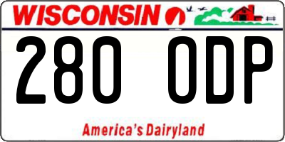 WI license plate 280ODP