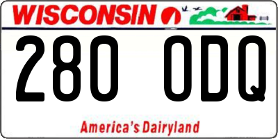 WI license plate 280ODQ