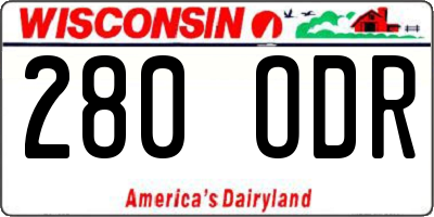 WI license plate 280ODR