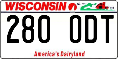 WI license plate 280ODT