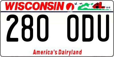 WI license plate 280ODU