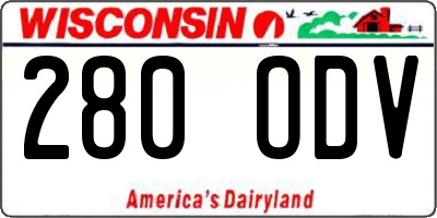 WI license plate 280ODV