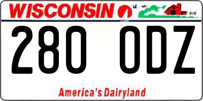 WI license plate 280ODZ