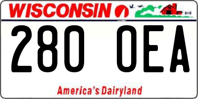 WI license plate 280OEA