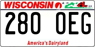WI license plate 280OEG
