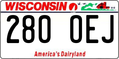 WI license plate 280OEJ