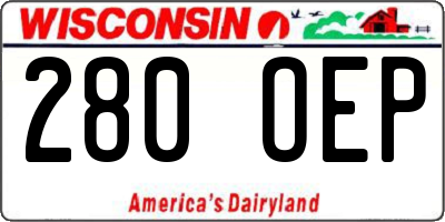 WI license plate 280OEP