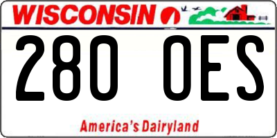 WI license plate 280OES