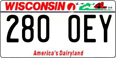 WI license plate 280OEY
