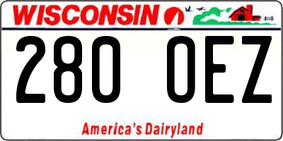 WI license plate 280OEZ
