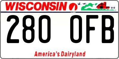 WI license plate 280OFB