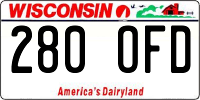 WI license plate 280OFD