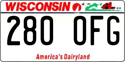 WI license plate 280OFG