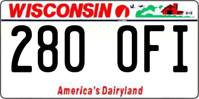WI license plate 280OFI