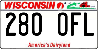 WI license plate 280OFL