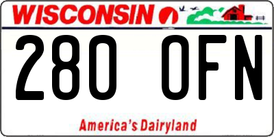 WI license plate 280OFN