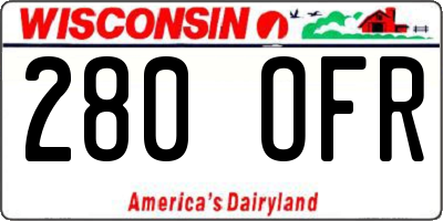 WI license plate 280OFR