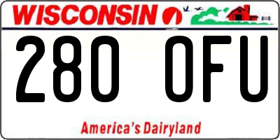 WI license plate 280OFU