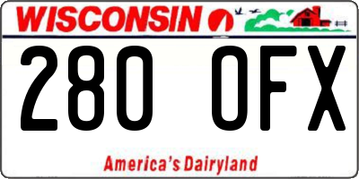 WI license plate 280OFX