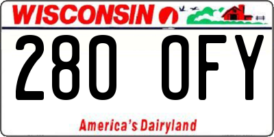 WI license plate 280OFY