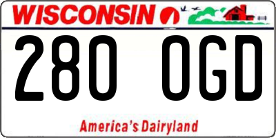 WI license plate 280OGD
