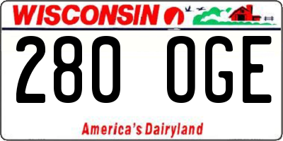 WI license plate 280OGE