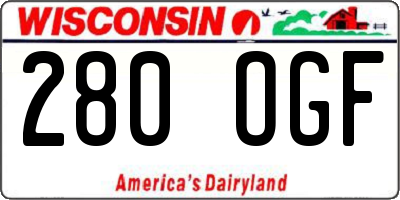 WI license plate 280OGF
