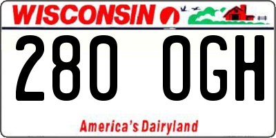 WI license plate 280OGH