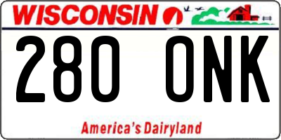 WI license plate 280ONK