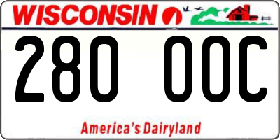 WI license plate 280OOC
