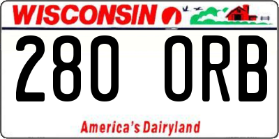 WI license plate 280ORB