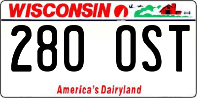 WI license plate 280OST