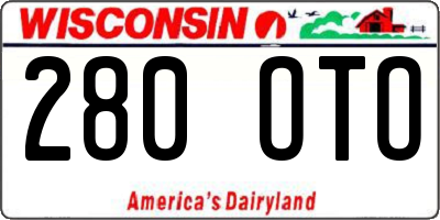 WI license plate 280OTO