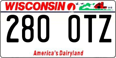 WI license plate 280OTZ