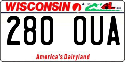 WI license plate 280OUA