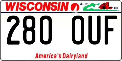 WI license plate 280OUF
