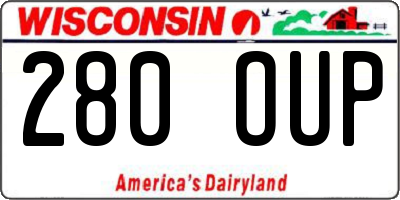 WI license plate 280OUP
