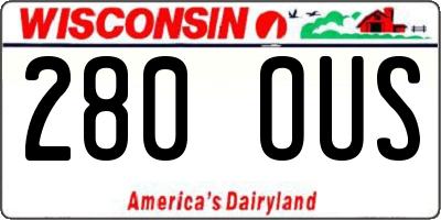 WI license plate 280OUS