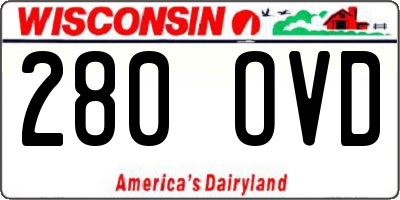 WI license plate 280OVD