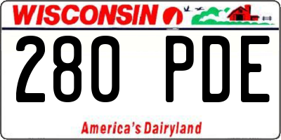WI license plate 280PDE