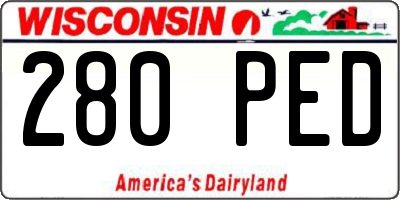 WI license plate 280PED