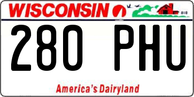 WI license plate 280PHU