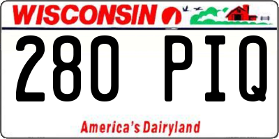 WI license plate 280PIQ