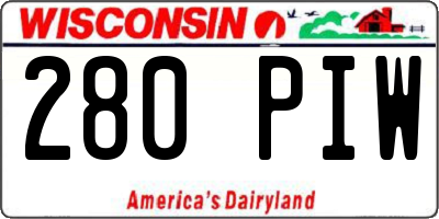 WI license plate 280PIW