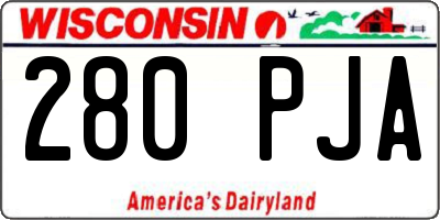 WI license plate 280PJA