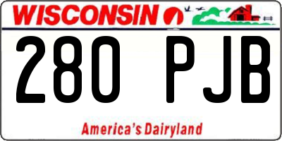 WI license plate 280PJB