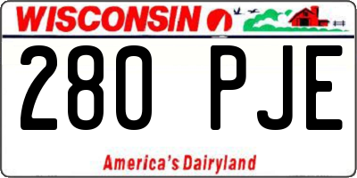 WI license plate 280PJE